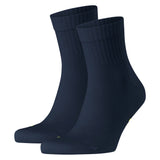 FALKE Unisex Socken 2er Pack - Kurzsocken, Baumwollmischung, Run Rib, Bündchen, einfarbig