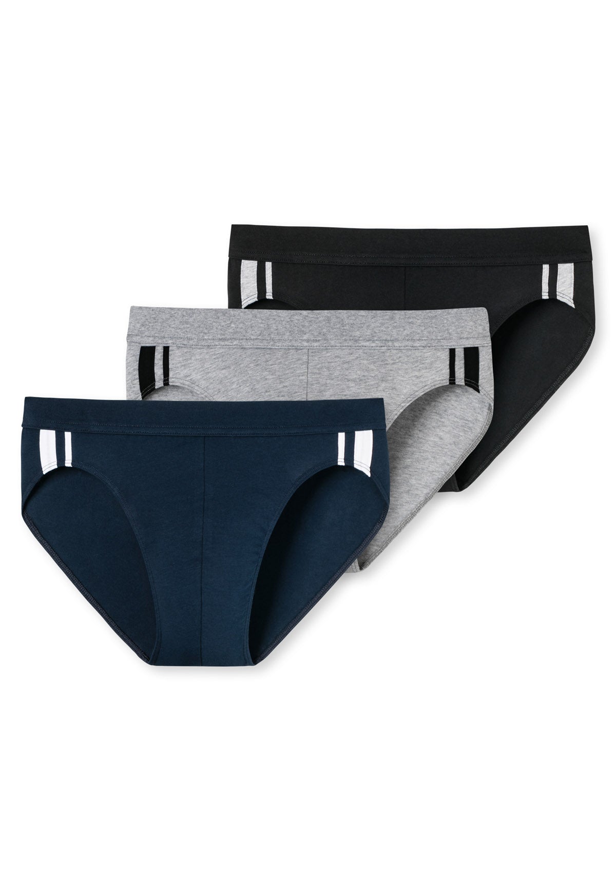 SCHIESSER Men's Briefs 3-Pack - Rio Slip 95/5, Cotton Stretch, side Stripes