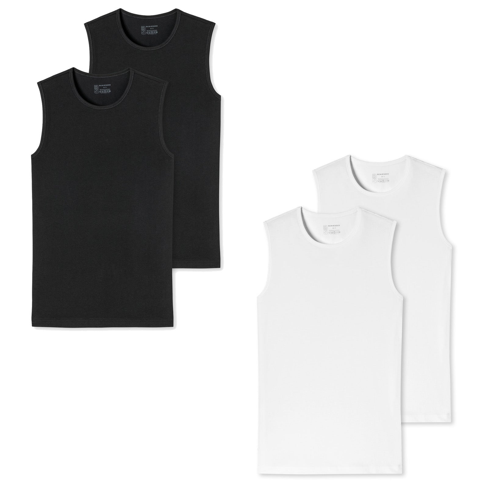 SCHIESSER Men's Tanktop 2-Pack - Series "95/5", Round Neck, S-4XL
