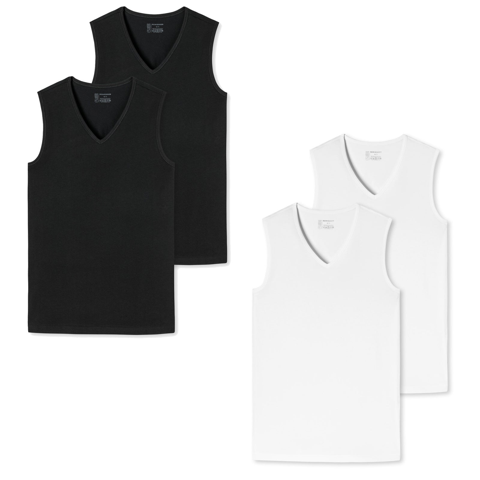 SCHIESSER Men's Tanktop 2-Pack - Series "95/5", V-neck, S-XXL