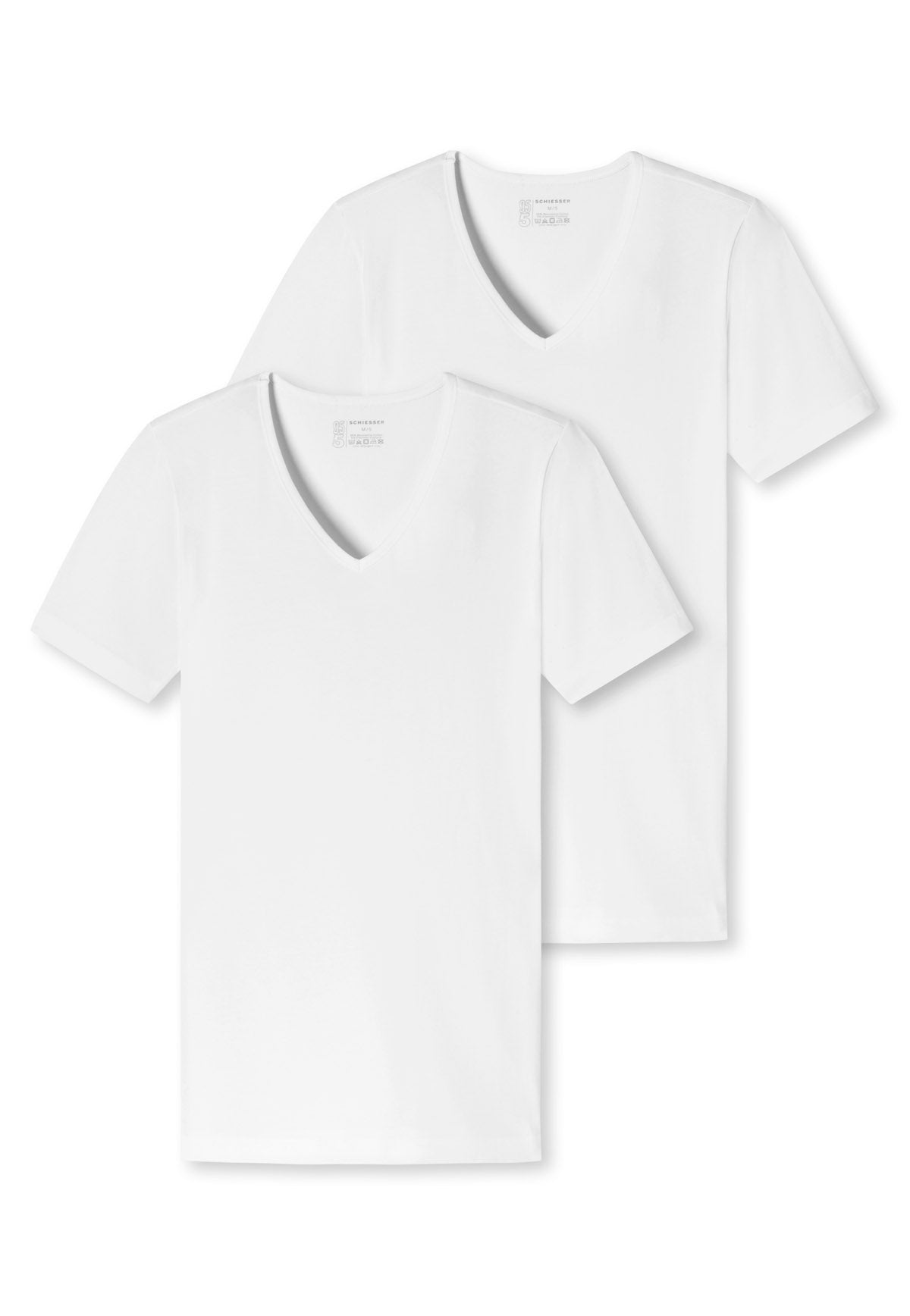 SCHIESSER Men's T-Shirt 2-Pack - Series "95/5", V-Neck, S-4XL