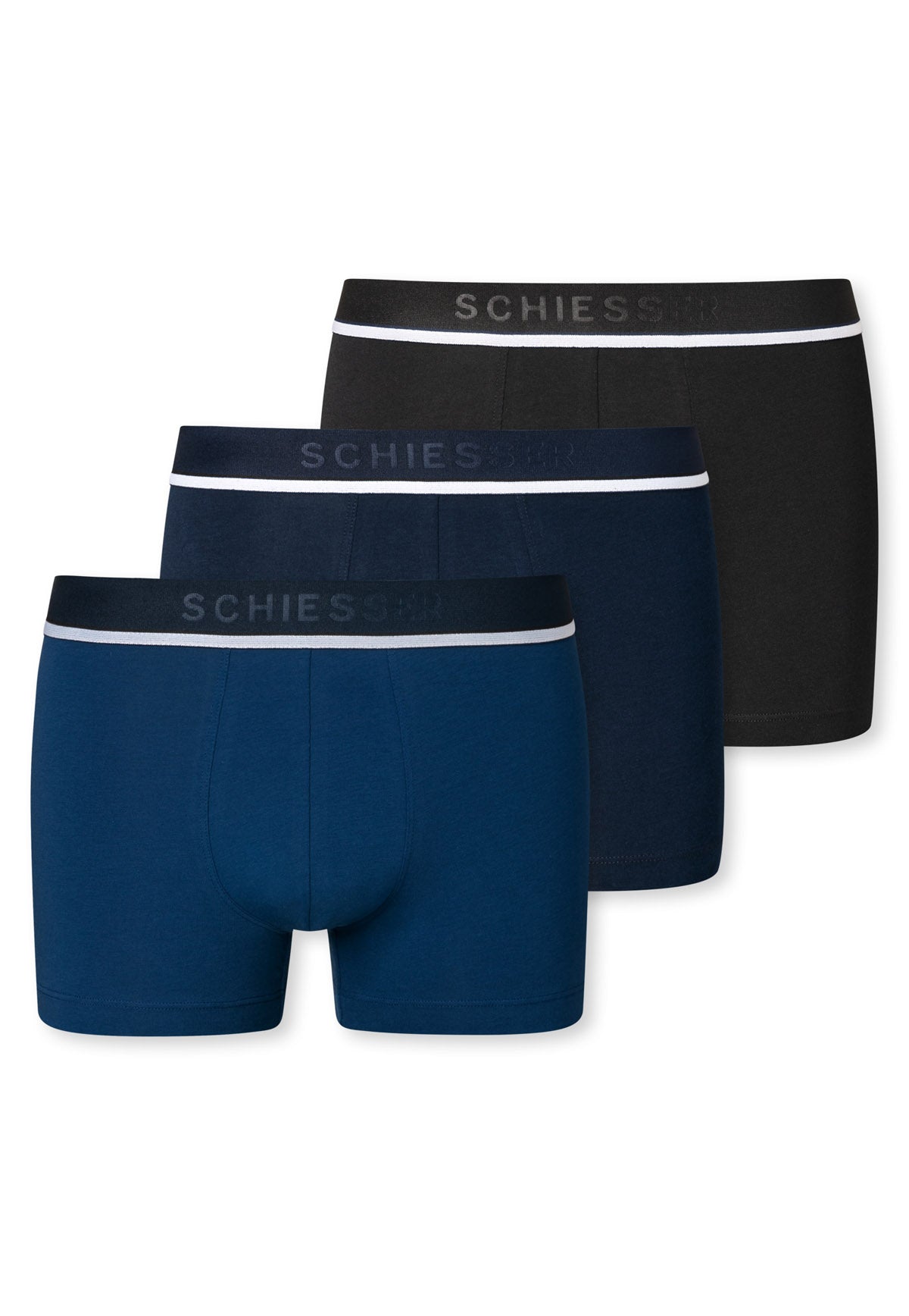 SCHIESSER Herren Shorts im Pack - Serie "95/5", Vorteilspack, Unterhose, Logobund, uni, S-2XL