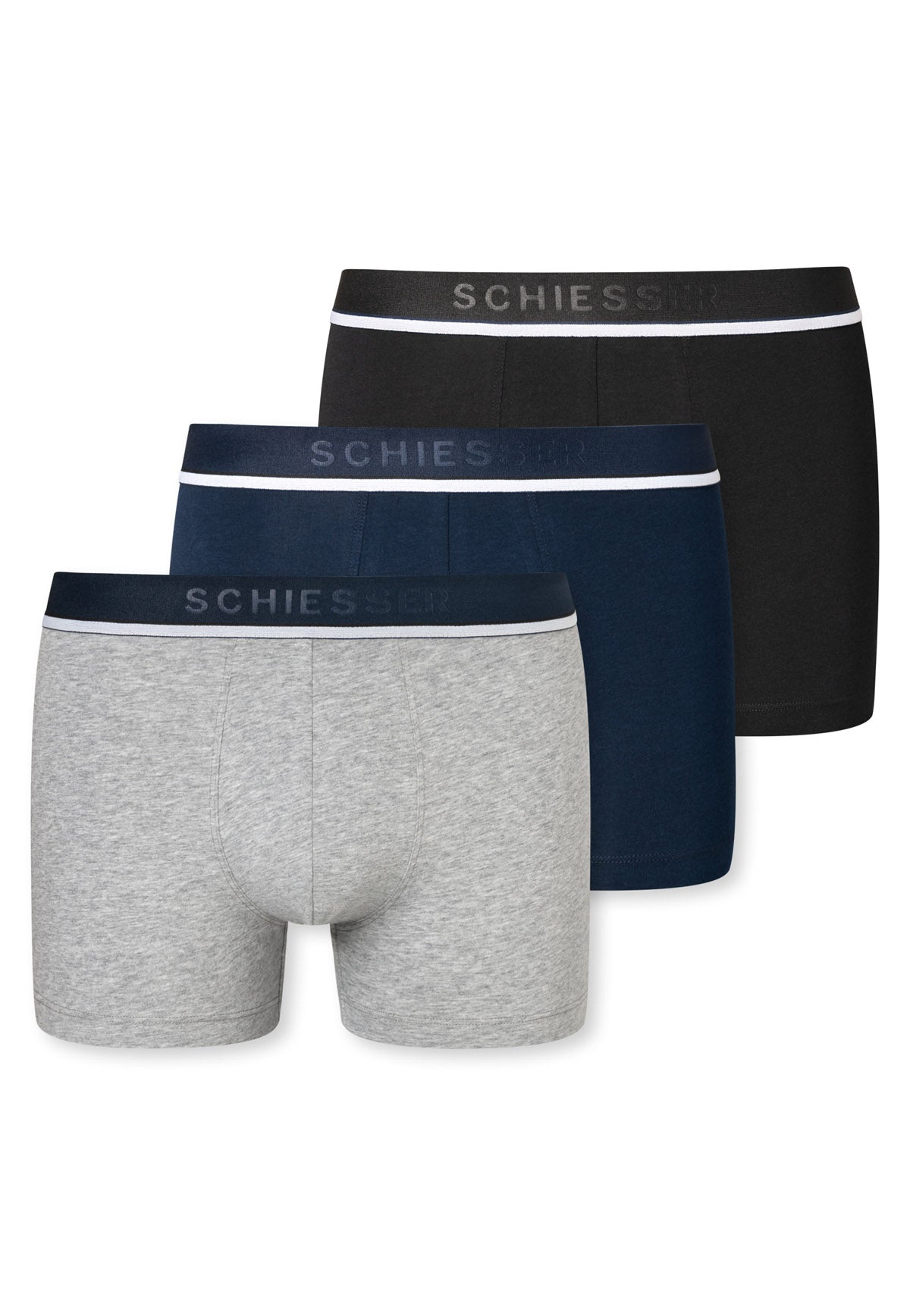 SCHIESSER Herren Shorts im Pack - Serie "95/5", Vorteilspack, Unterhose, Logobund, uni, S-2XL