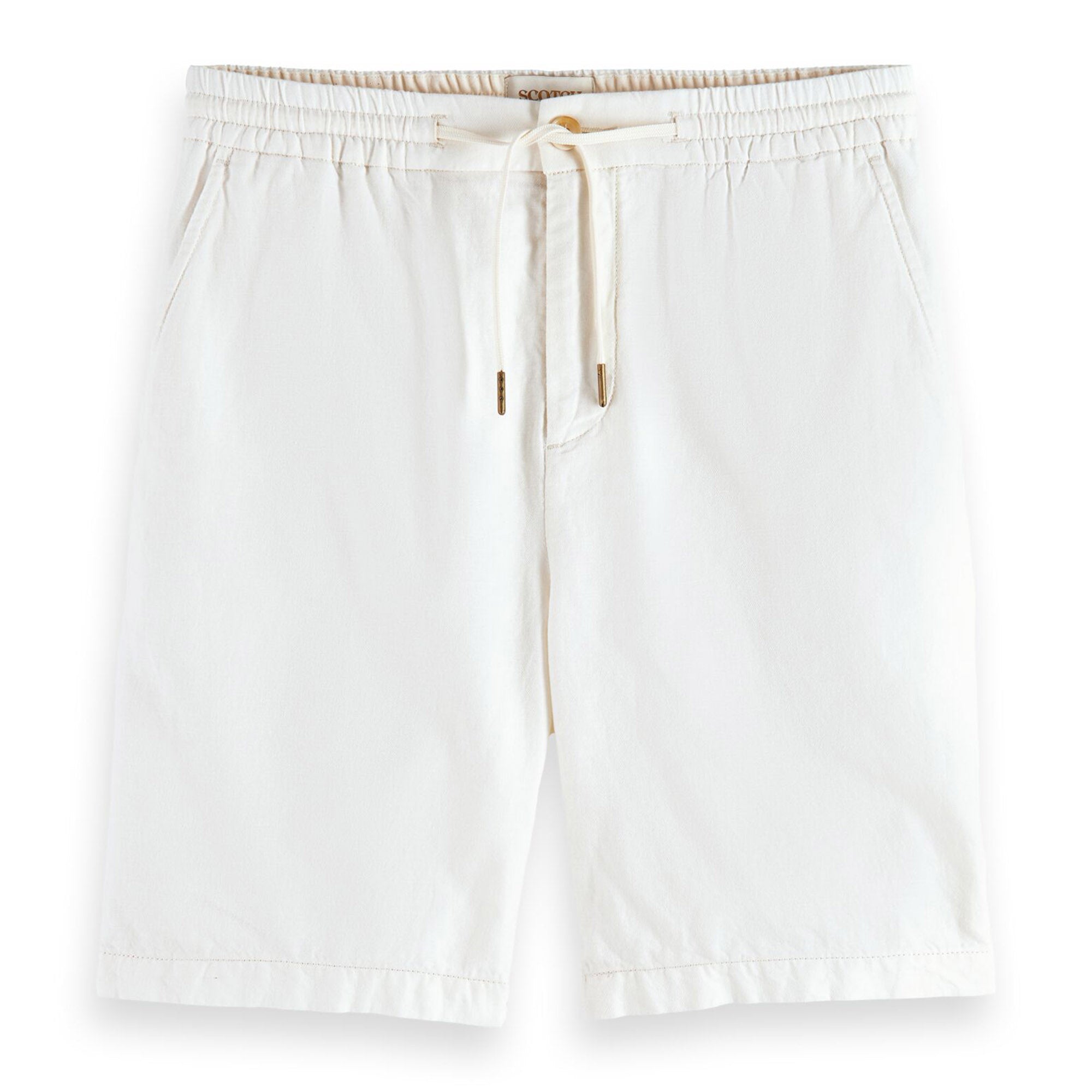 SCOTCH&SODA Men's linen shorts - Fave Cotton/Linen Twill Bermuda shorts, single-coloured