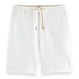SCOTCH&SODA Men's linen shorts - Fave Cotton/Linen Twill Bermuda shorts, single-coloured