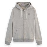 SCOTCH&SODA Men's sweat jacket - Essential Logo Badge Zip-Through, hood, logo, cotton
