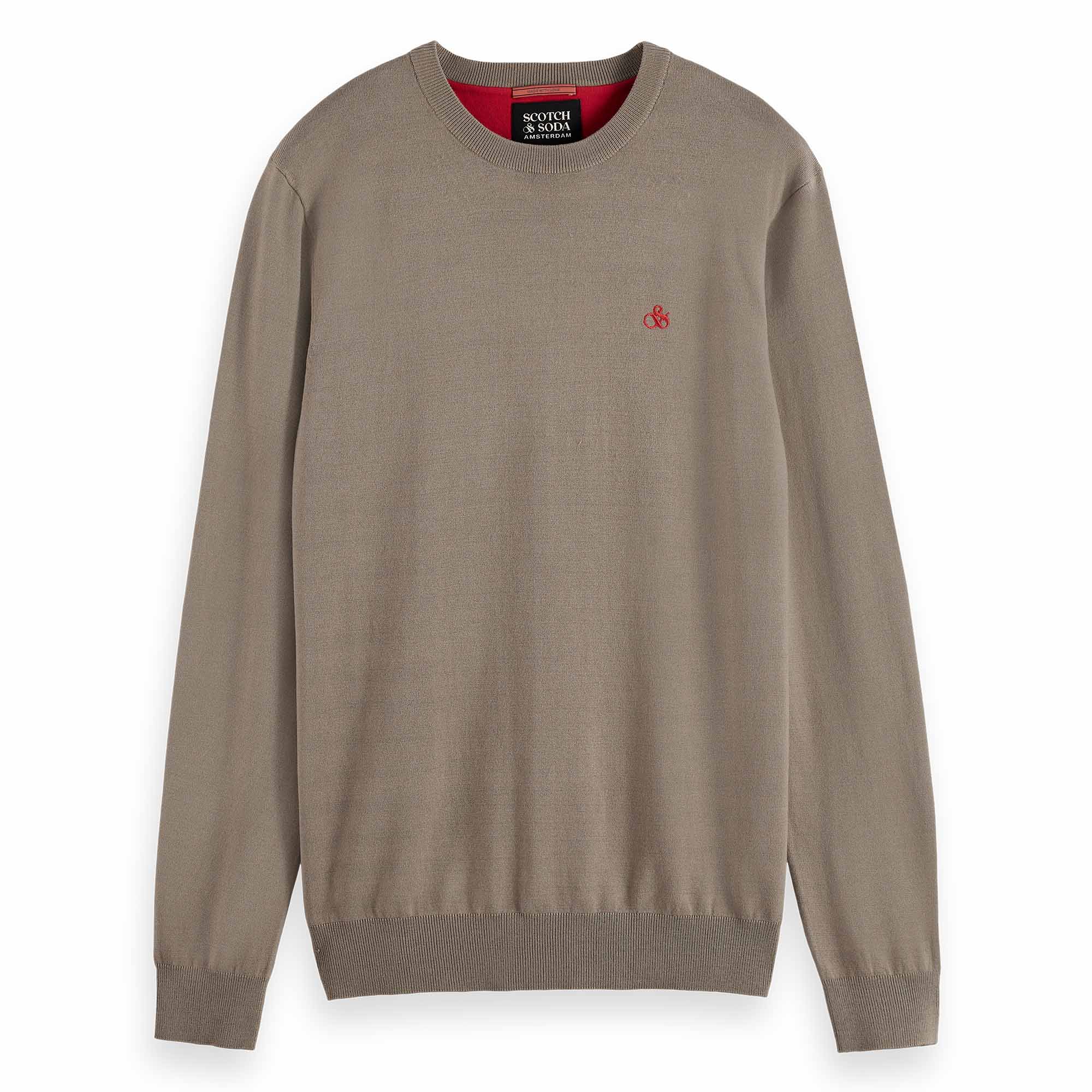 SCOTCH&SODA Herren Pullover - Essential Viscose Sweater, Viskose Pullover, einfarbig