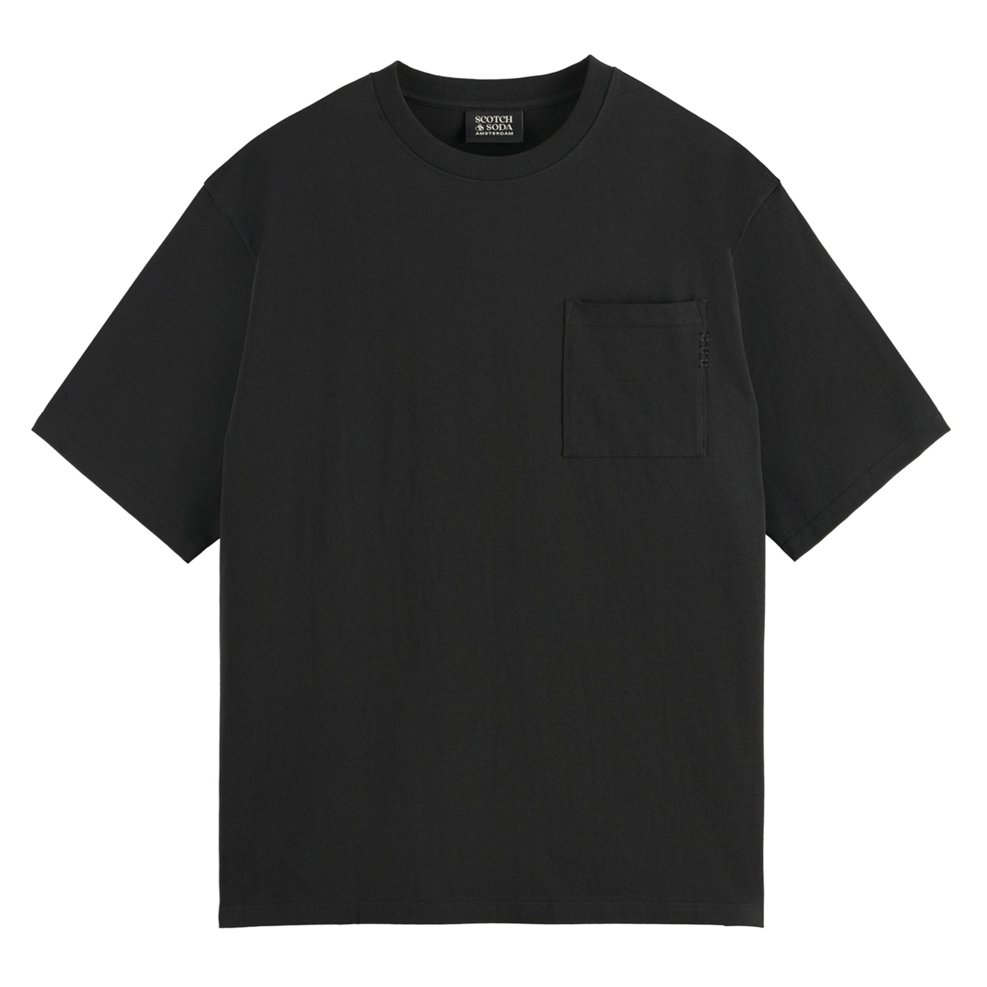 SCOTCH&SODA Herren T-Shirt - Core 3 Crosses Loose Fit Pocket T-Shirt, Rundhals, Kurzarm, einfarbig