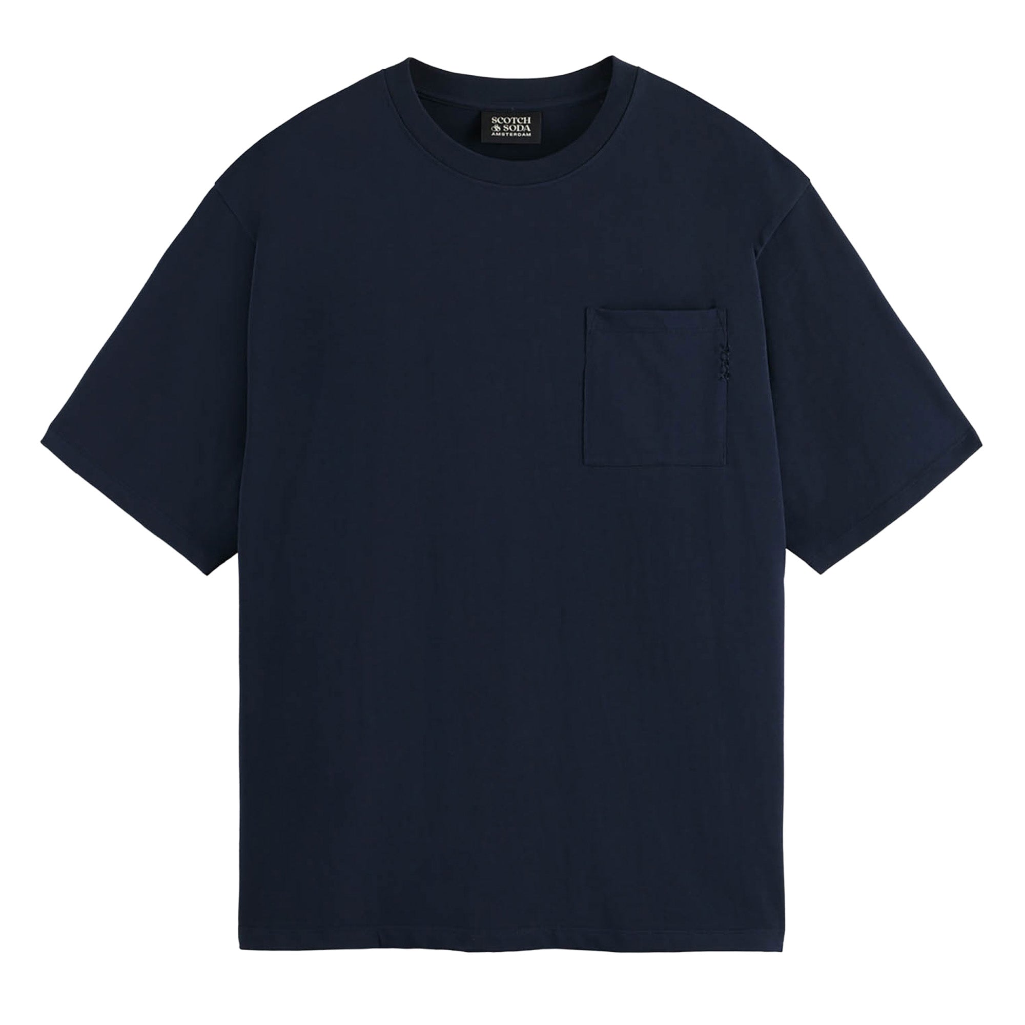 SCOTCH&SODA Herren T-Shirt - Core 3 Crosses Loose Fit Pocket T-Shirt, Rundhals, Kurzarm, einfarbig