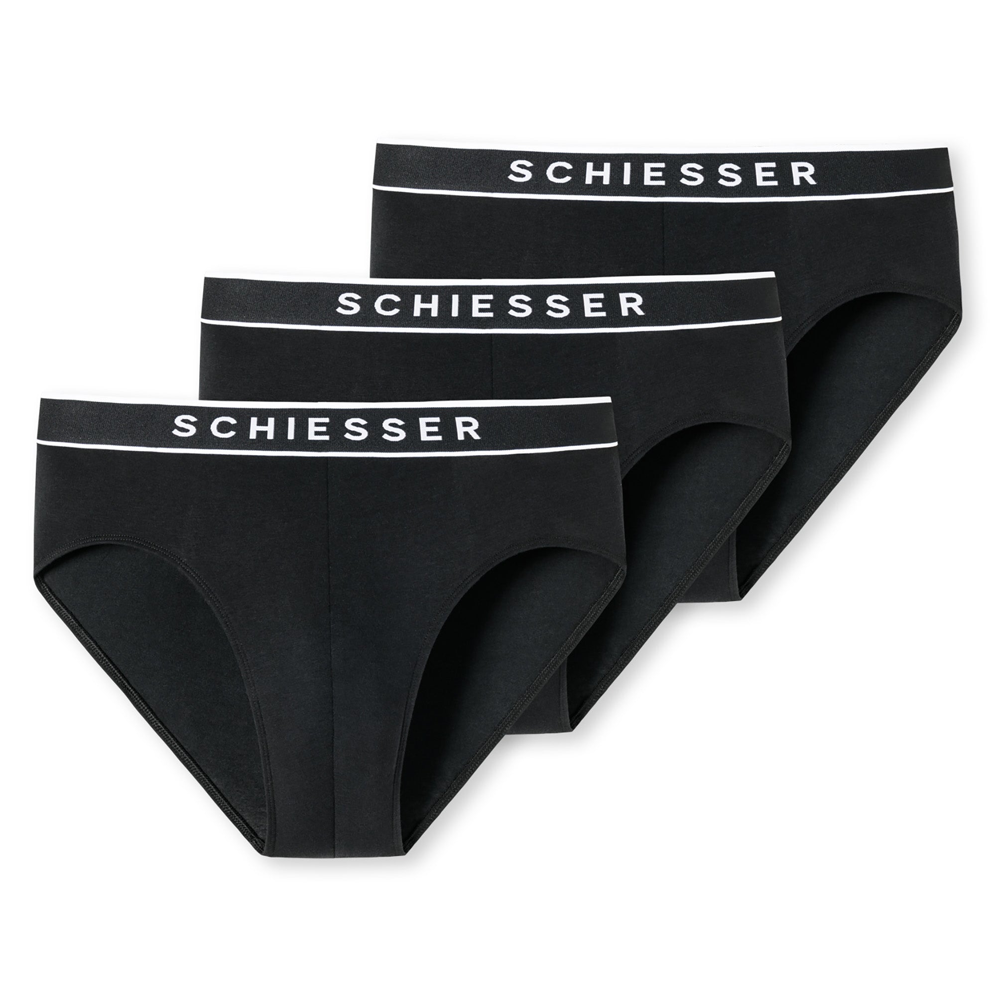 SCHIESSER Men's Briefs, 3-Pack – ‘95/5’, Rio Briefs, Logo Waistband, Stretch Cotton