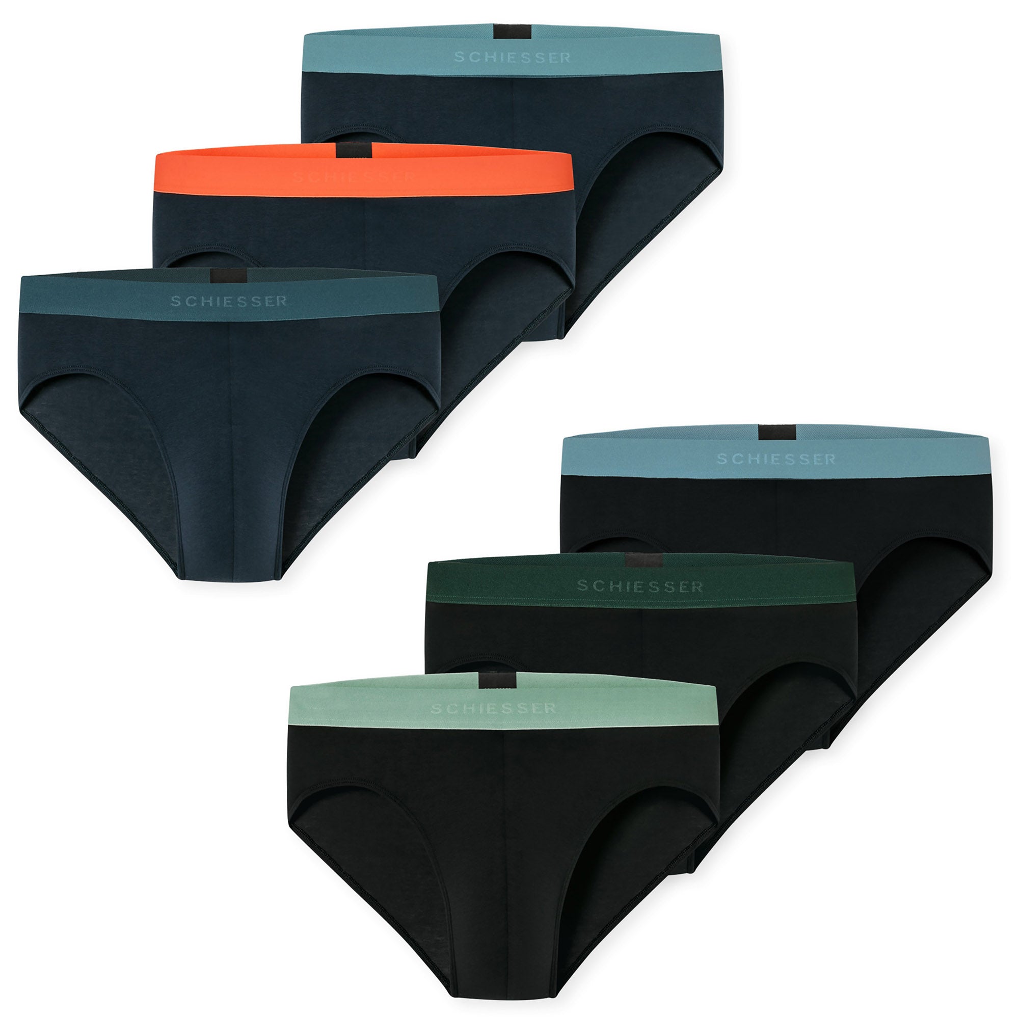 SCHIESSER Herren Rio-Slip 3er Pack - Serie "95/5", Kontraststreifen
