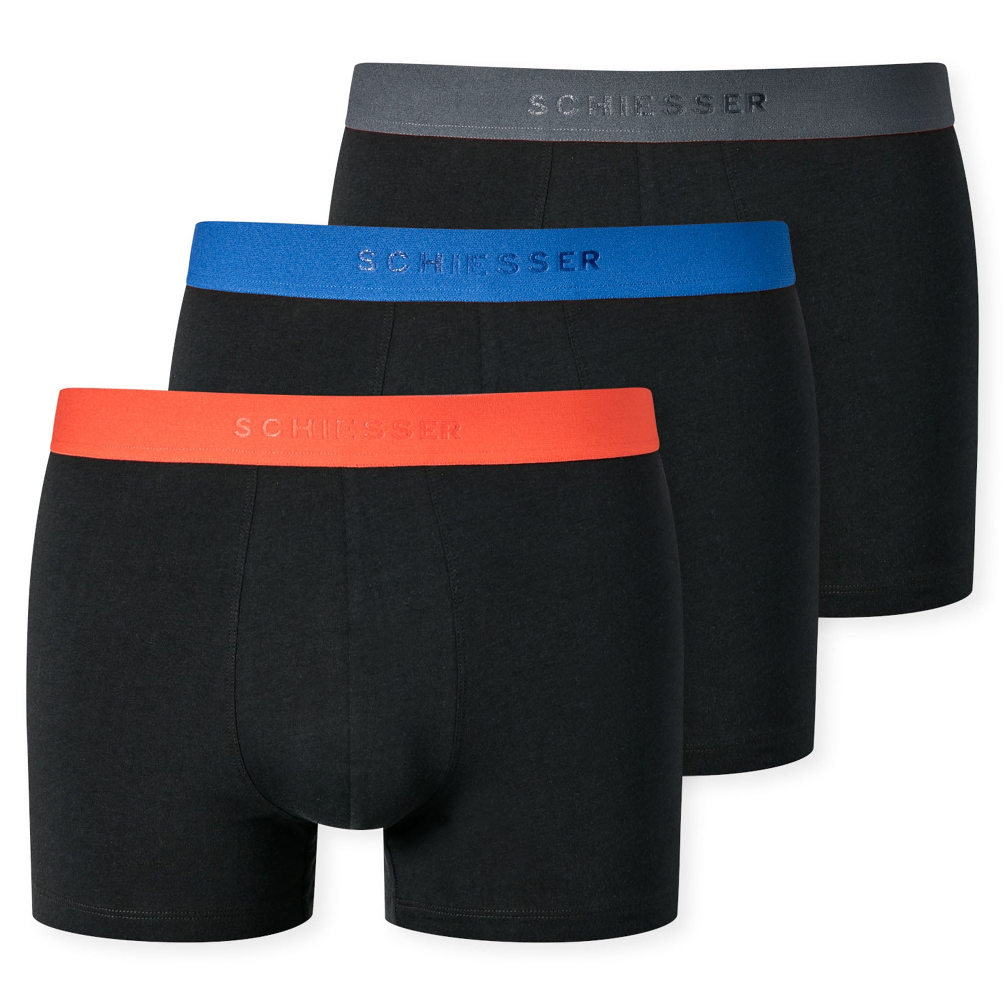 SCHIESSER Herren Boxershorts 3er Pack - Serie "95/5", Unterhose, Logobund