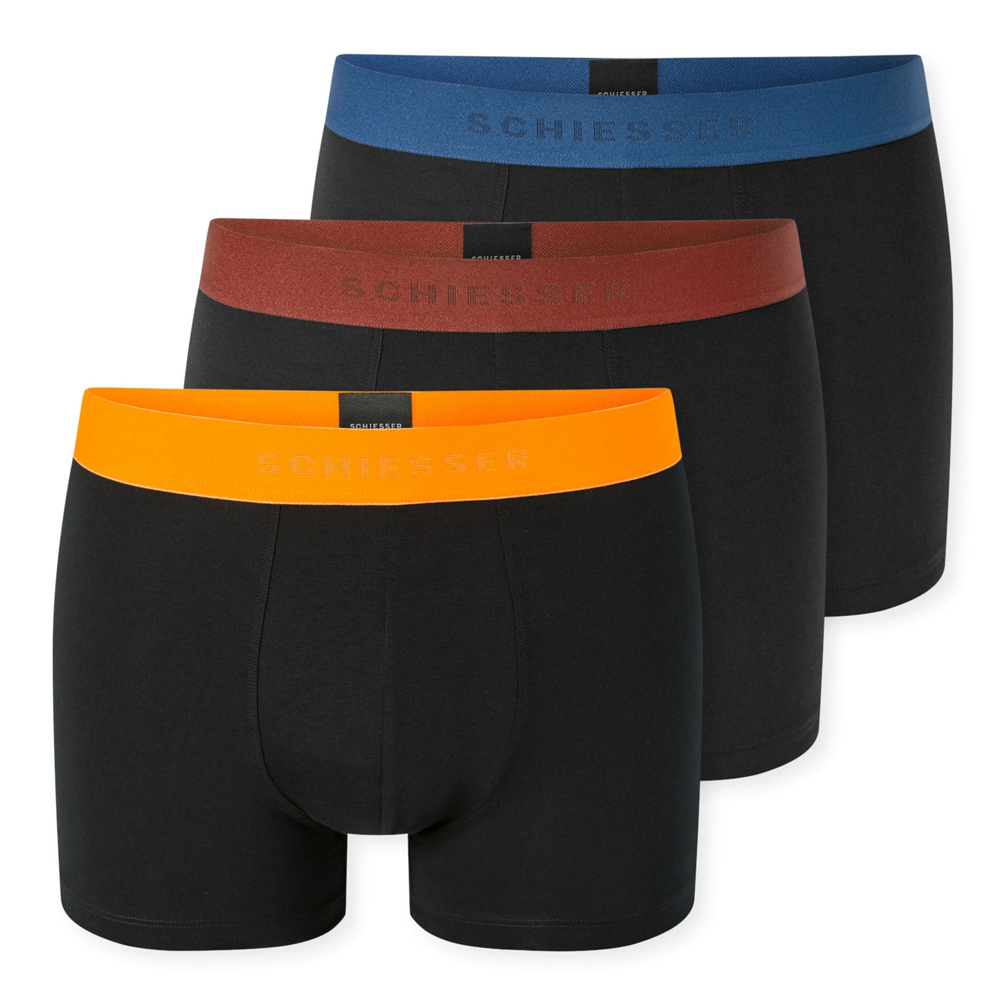 SCHIESSER Herren Boxershorts 3er Pack - Serie "95/5", Unterhose, Logobund