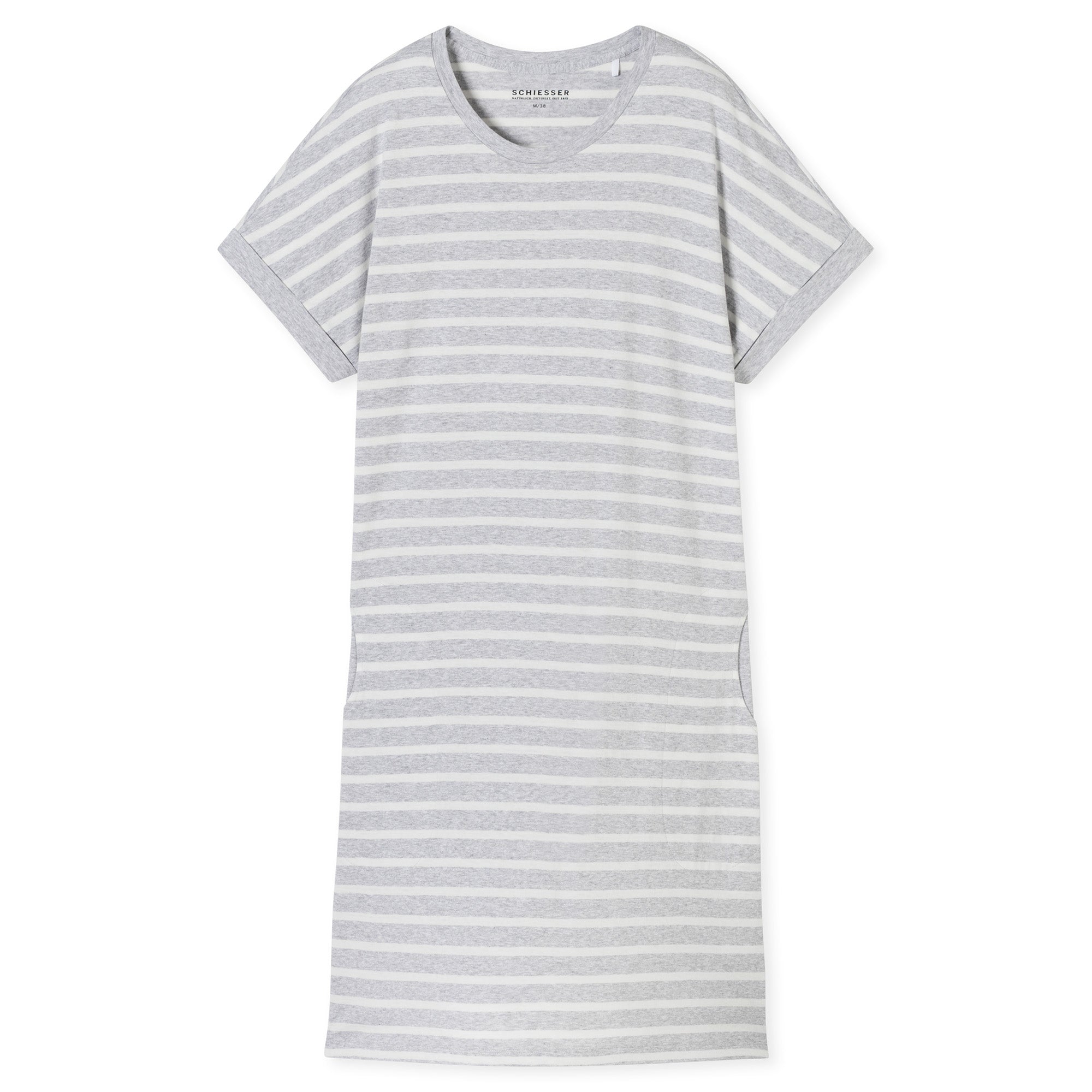 SCHIESSER Damen Nachthemd 95cm - Nachtwäsche, Kurzarm, Baumwolle, Muster