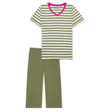 SCHIESSER Damen Schlafanzug Set - Nachtwäsche, 3/4 Kurzarm, Pyjama, Muster, Baumwolle