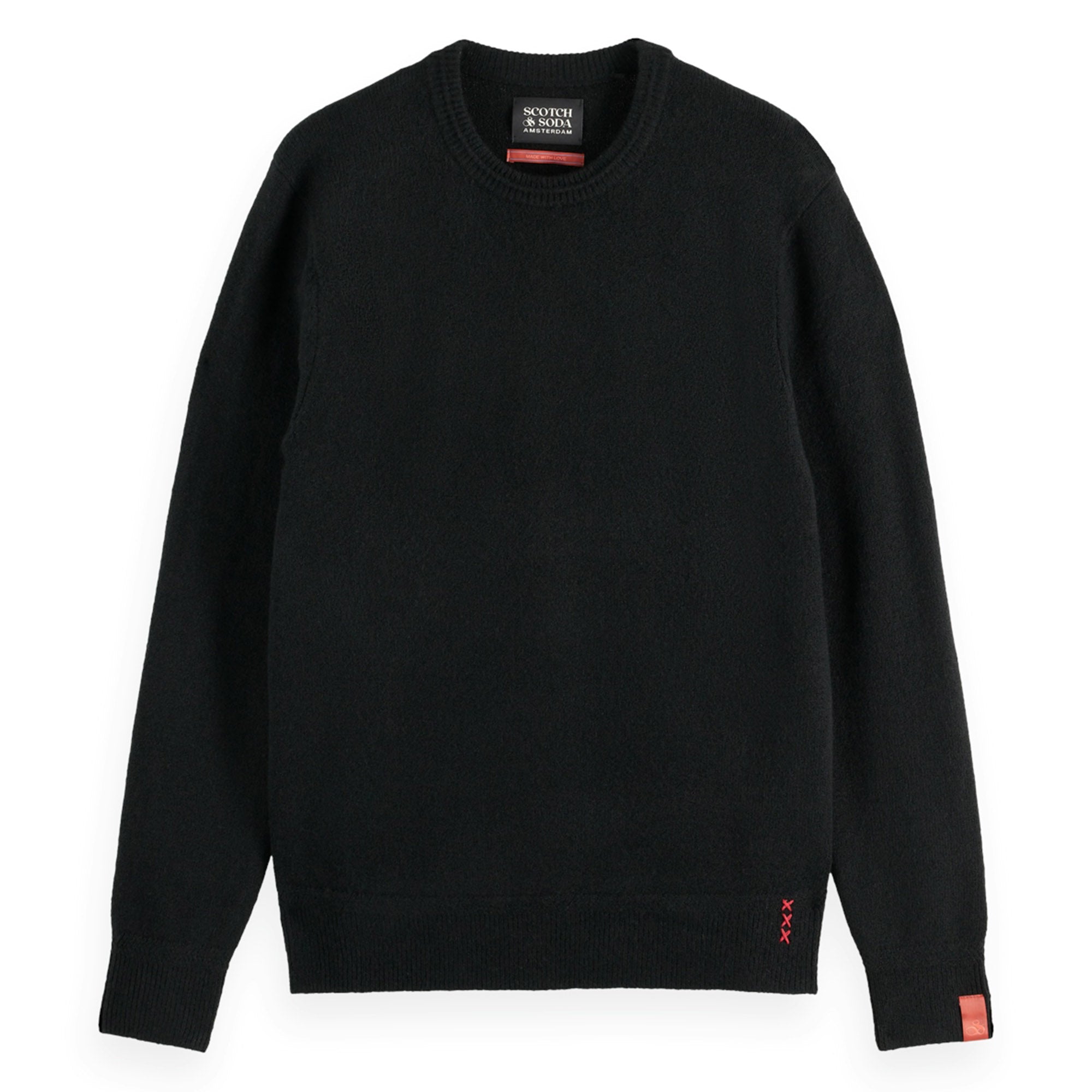 SCOTCH&SODA men's knitted jumper - Soft Knit Regular Fit Crew Neck, single-coloured