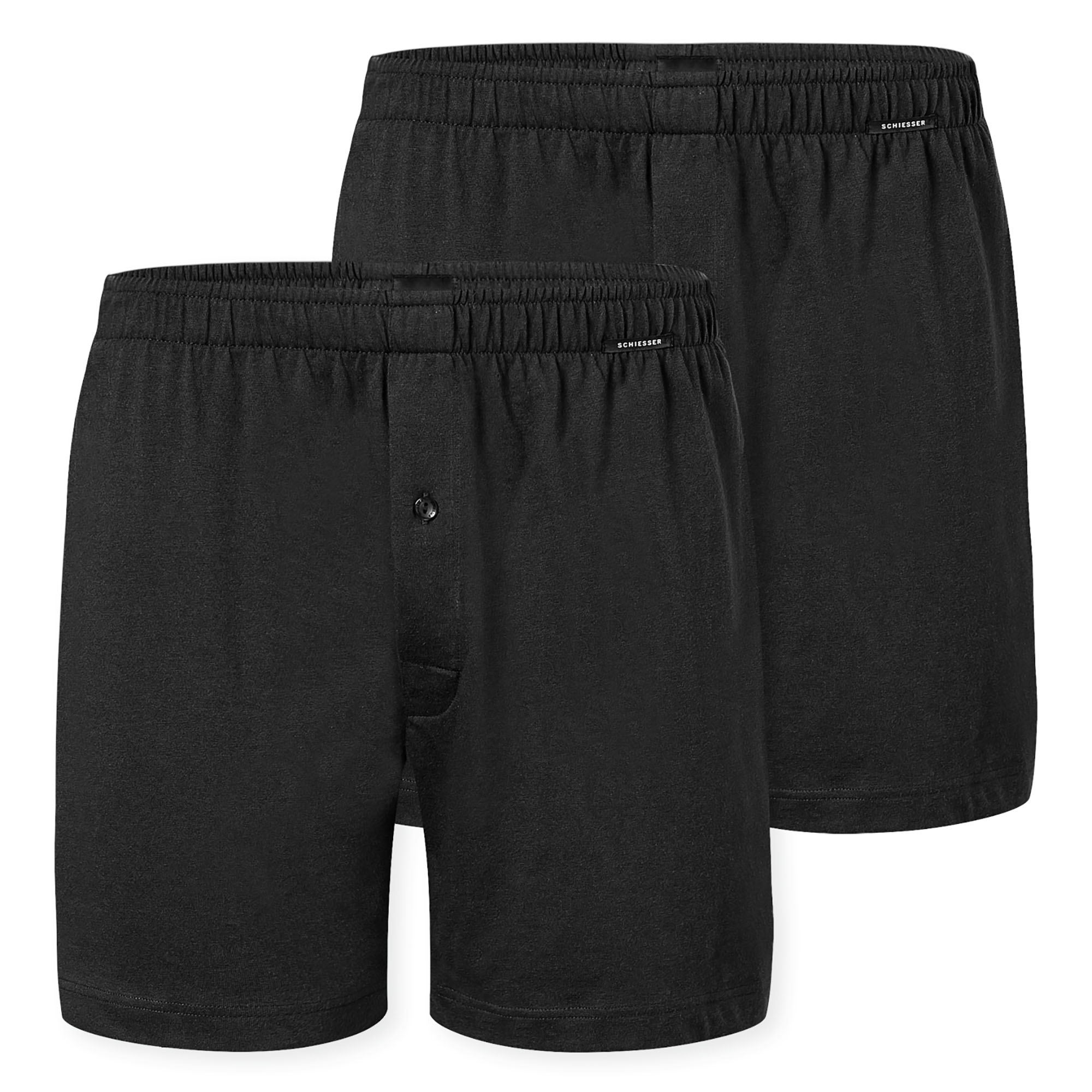 SCHIESSER Herren Jersey-Boxershorts, 2er Pack - 2Pack Boxershorts, Baumwolle, einfarbig