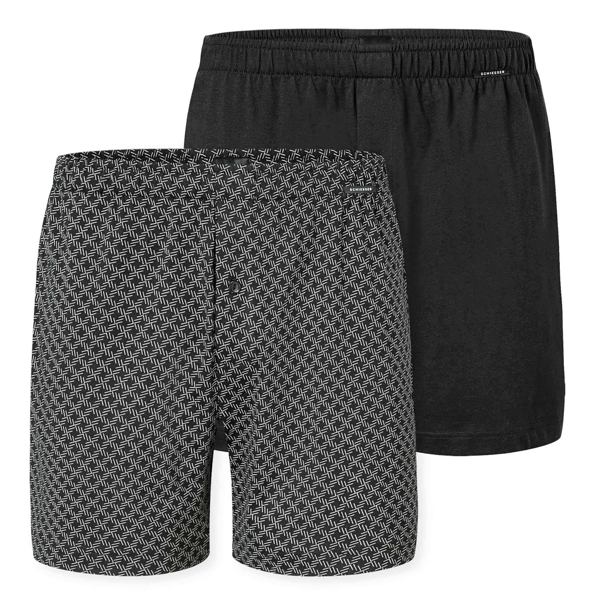 SCHIESSER Herren Jersey-Boxershorts, 2er Pack - 2Pack Boxershorts, Baumwolle, einfarbig