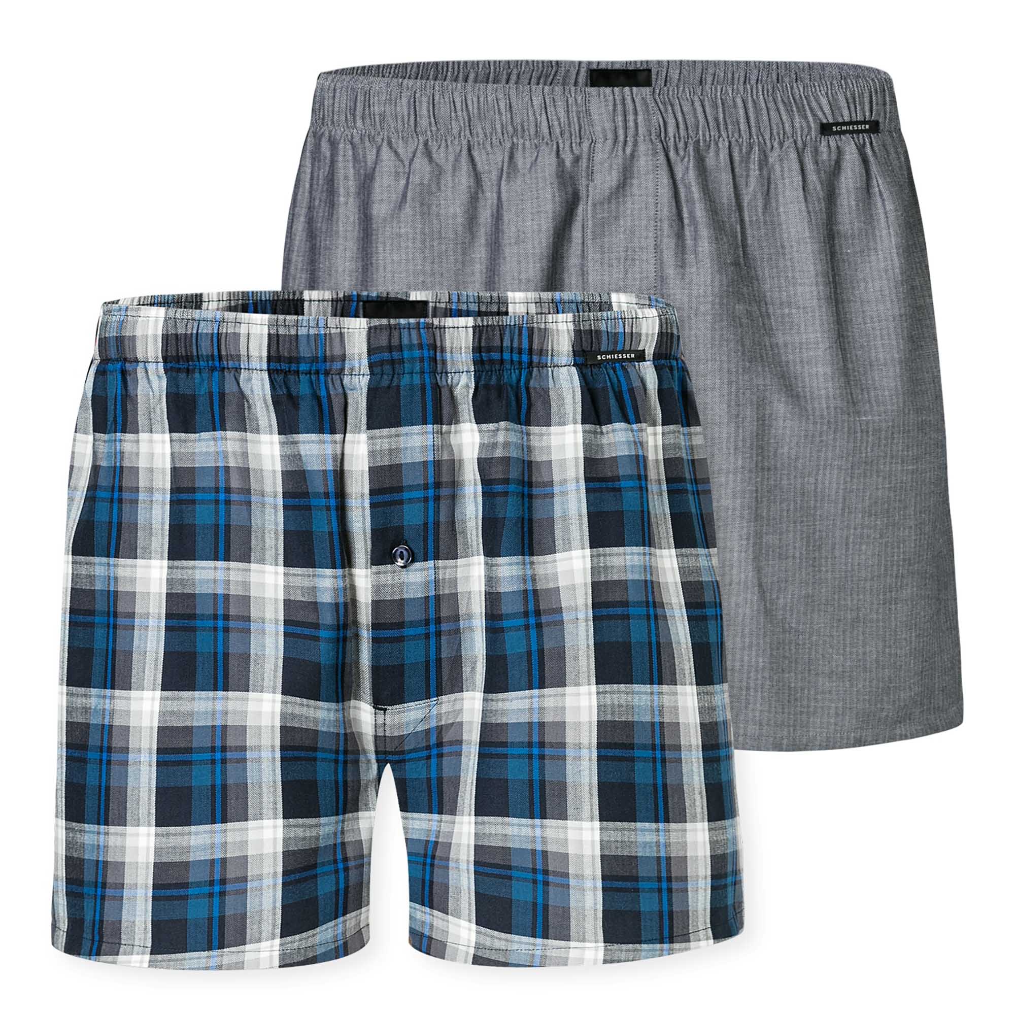 SCHIESSER Herren Web-Boxershorts, 2er Pack - Webware, Unterhose, Baumwolle
