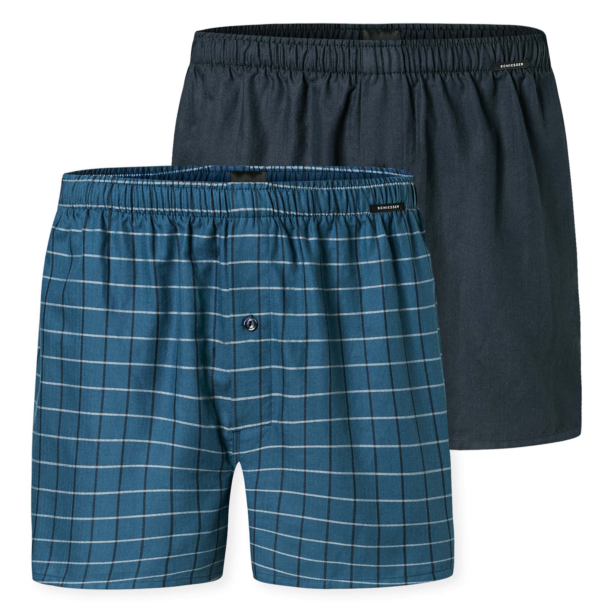 SCHIESSER Herren Web-Boxershorts, 2er Pack - Webware, Unterhose, Baumwolle