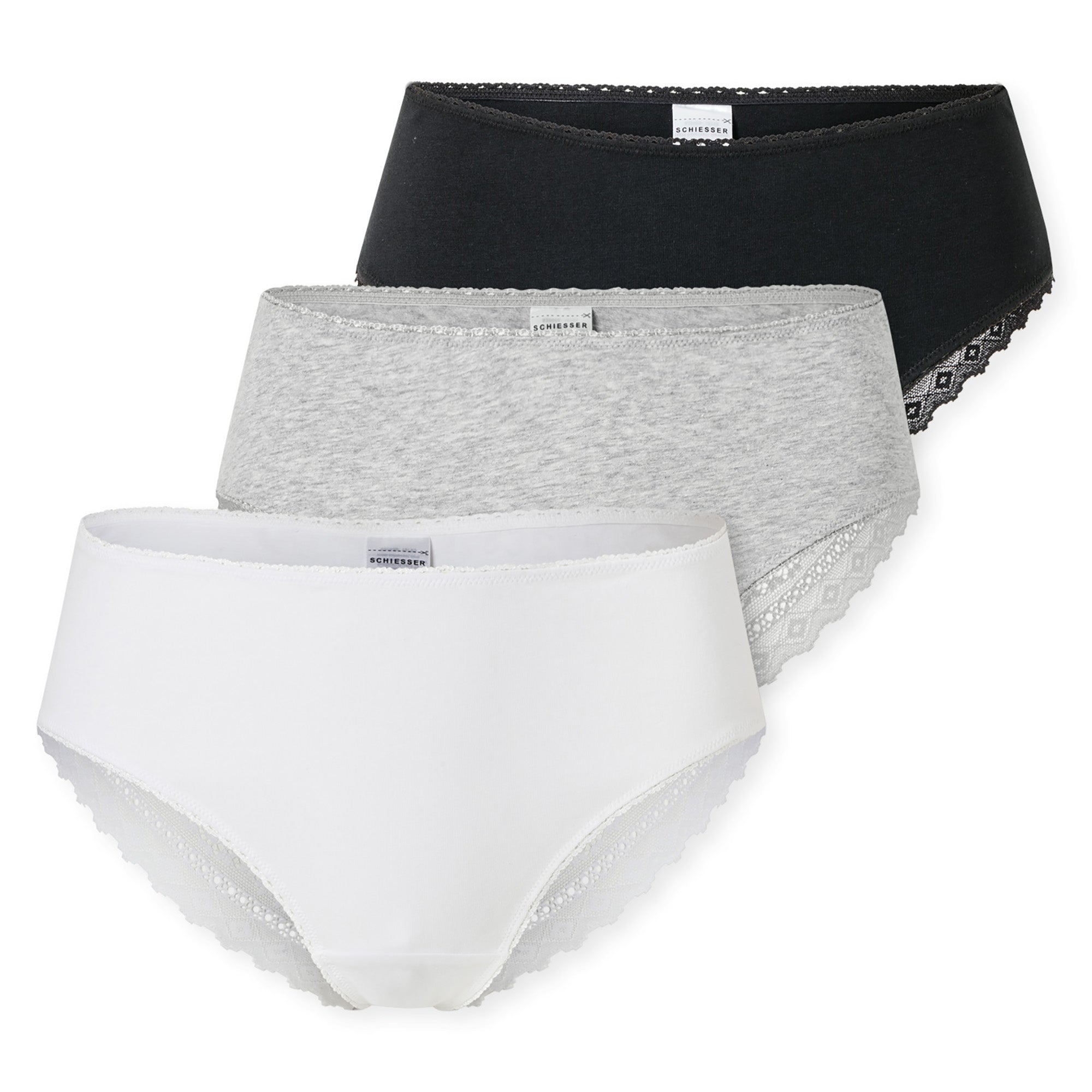 SCHIESSER Damen Brazilian-Slips, 3er Pack - 3Pack Brazilian, Stretch Cotton, uni