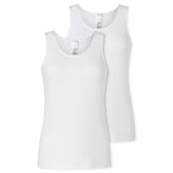 SCHIESSER Damen Tops, 2er Pack - 2Pack Trägertops, Unterhemd, Stretch Cotton, uni