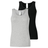 SCHIESSER Damen Tops, 2er Pack - 2Pack Trägertops, Unterhemd, Stretch Cotton, uni