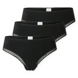SCHIESSER Damen Strings, 3er Pack - 3Pack Cheeky String, Stretch Cotton, uni