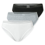 SCHIESSER Damen Rio-Slips, 3er Pack - 3Pack Rio Slip, Stretch Cotton, uni