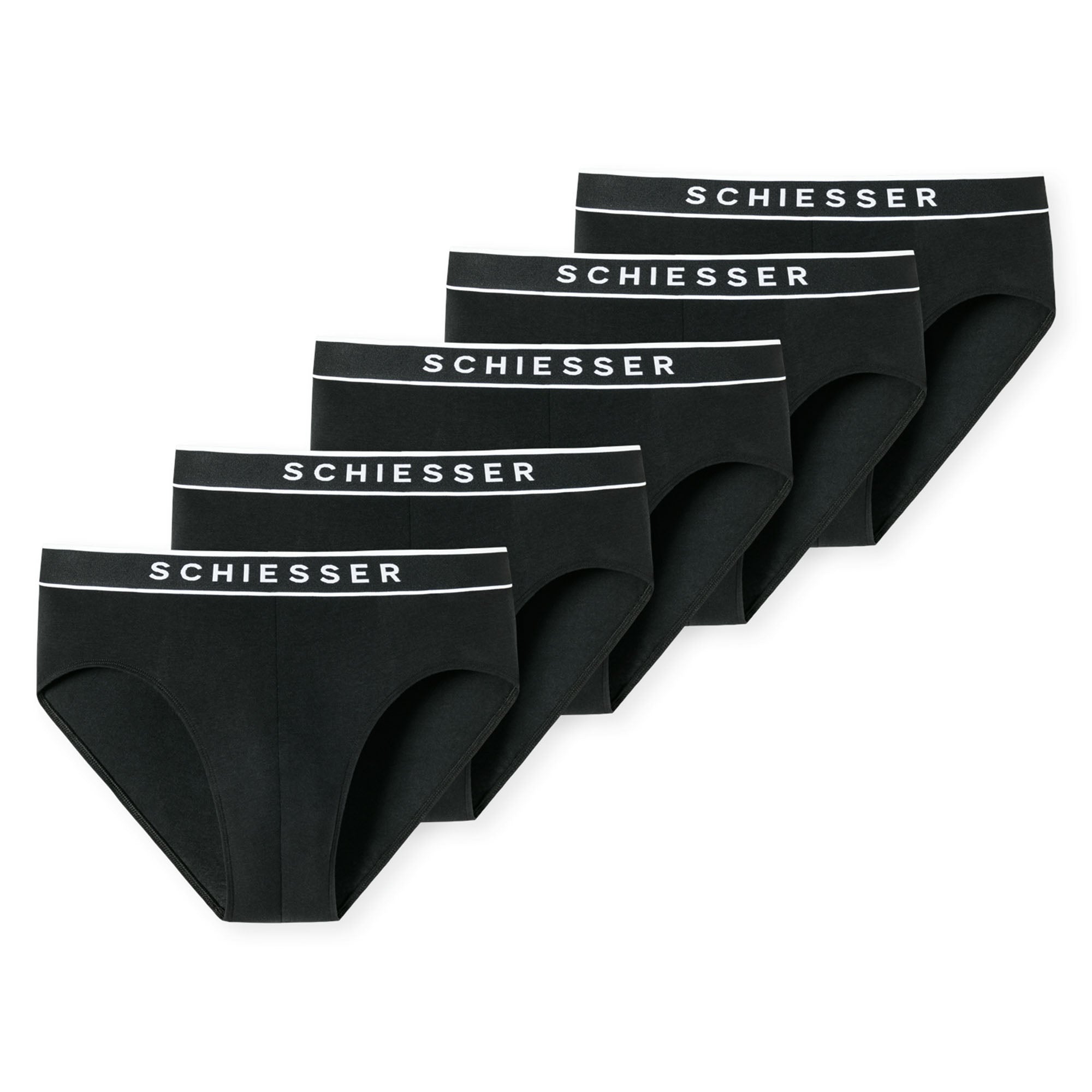SCHIESSER men's briefs, 5-pack - “95/5” series, Rio briefs, logo waistband