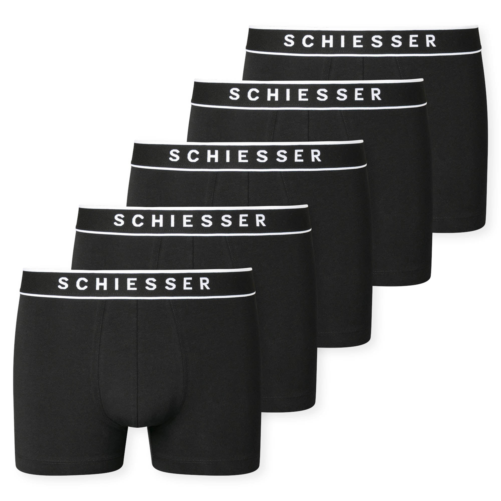 SCHIESSER Herren Boxershorts, 5er Pack - Serie "95/5", Unterhose, Logobund
