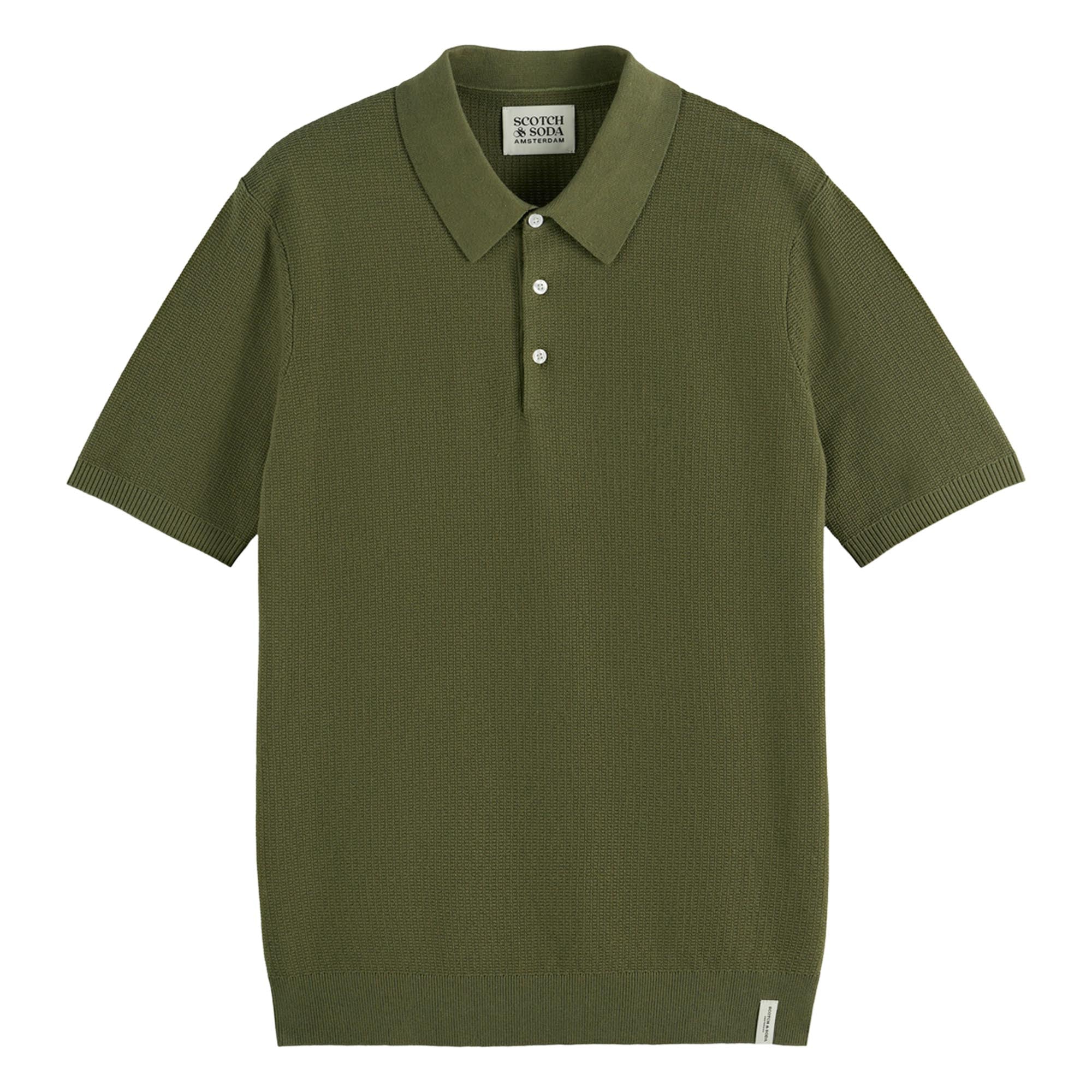 SCOTCH&SODA Herren Poloshirt - Core Structured Knitted Regular Fit Polo, Kurzarm, Struktur, Knopfleiste, Baumwolle