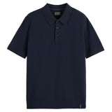 SCOTCH&SODA Herren Poloshirt - Core Structured Knitted Regular Fit Polo, Kurzarm, Struktur, Knopfleiste, Baumwolle