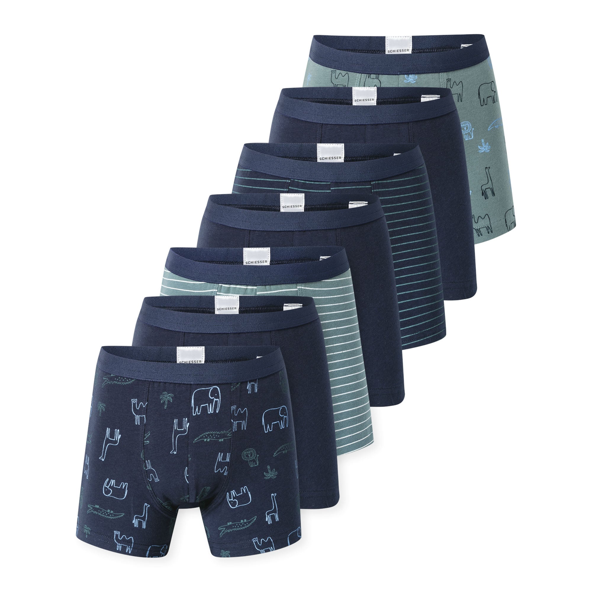 SCHIESSER Jungen Shorts, 7er Pack - Kids, 7PACK Single Jersey Slips, Unterhose, Basic