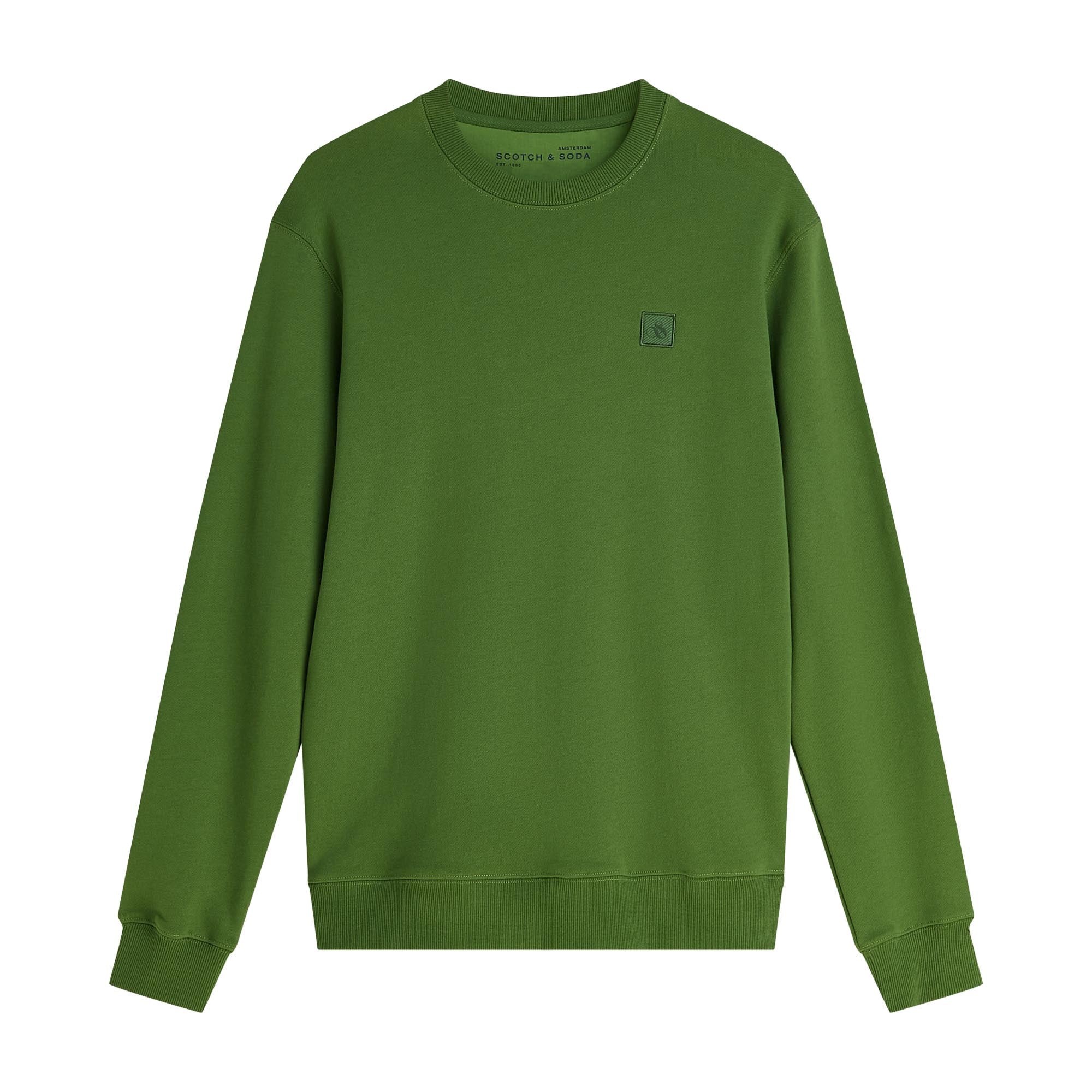 SCOTCH&SODA Herren Sweatshirt - Core Logo Badge Regular Fit Sweatshirt, Pullover, Logo, einfarbig, Baumwolle