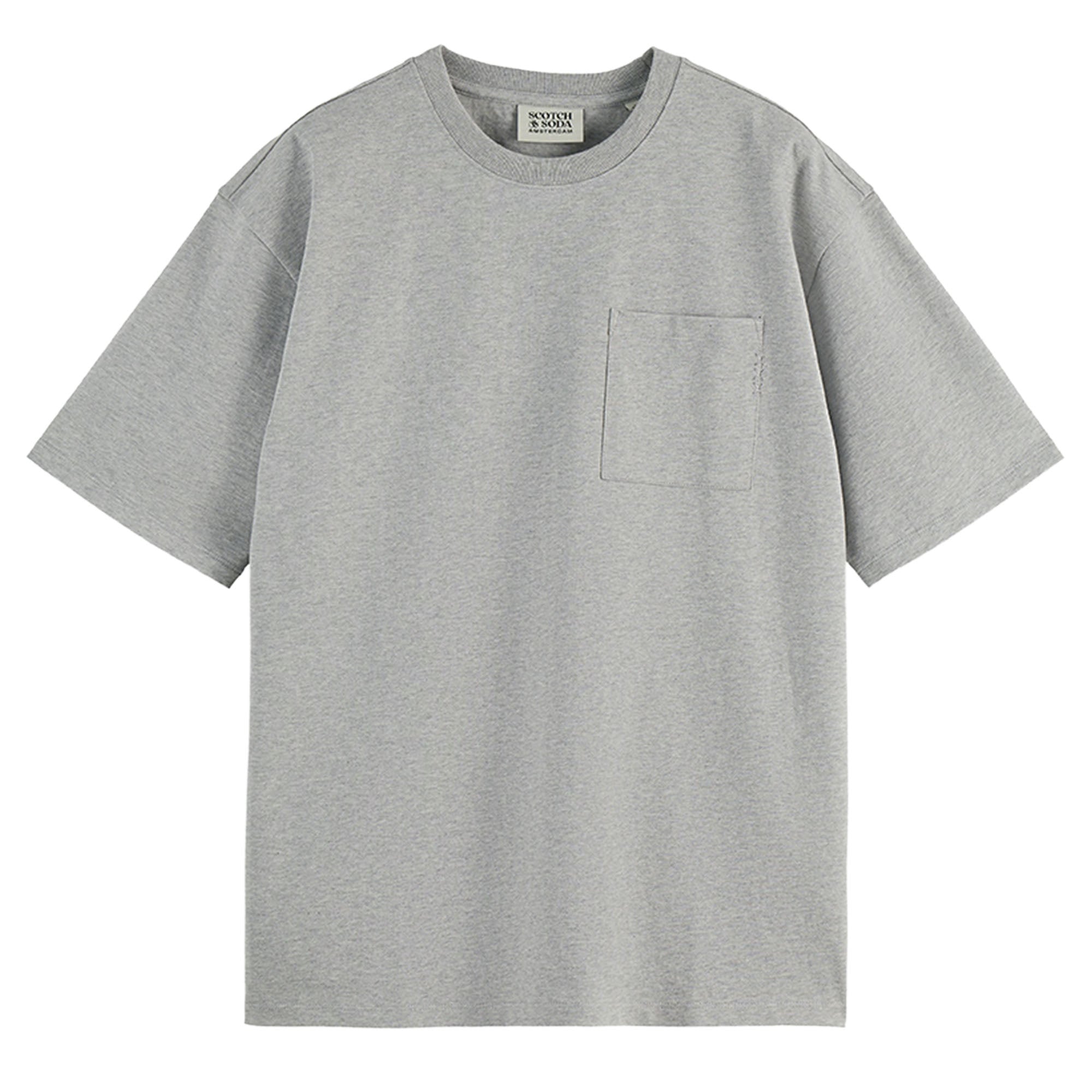 SCOTCH&SODA Herren T-Shirt - Core 3 Crosses Loose Fit Pocket T-Shirt, Rundhals, Kurzarm, einfarbig