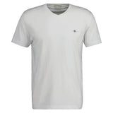GANT Herren T-Shirt V-Neck, Slim Fit - SLIM SHIELD V-NECK T-SHIRT, Kurzarm, Cotton