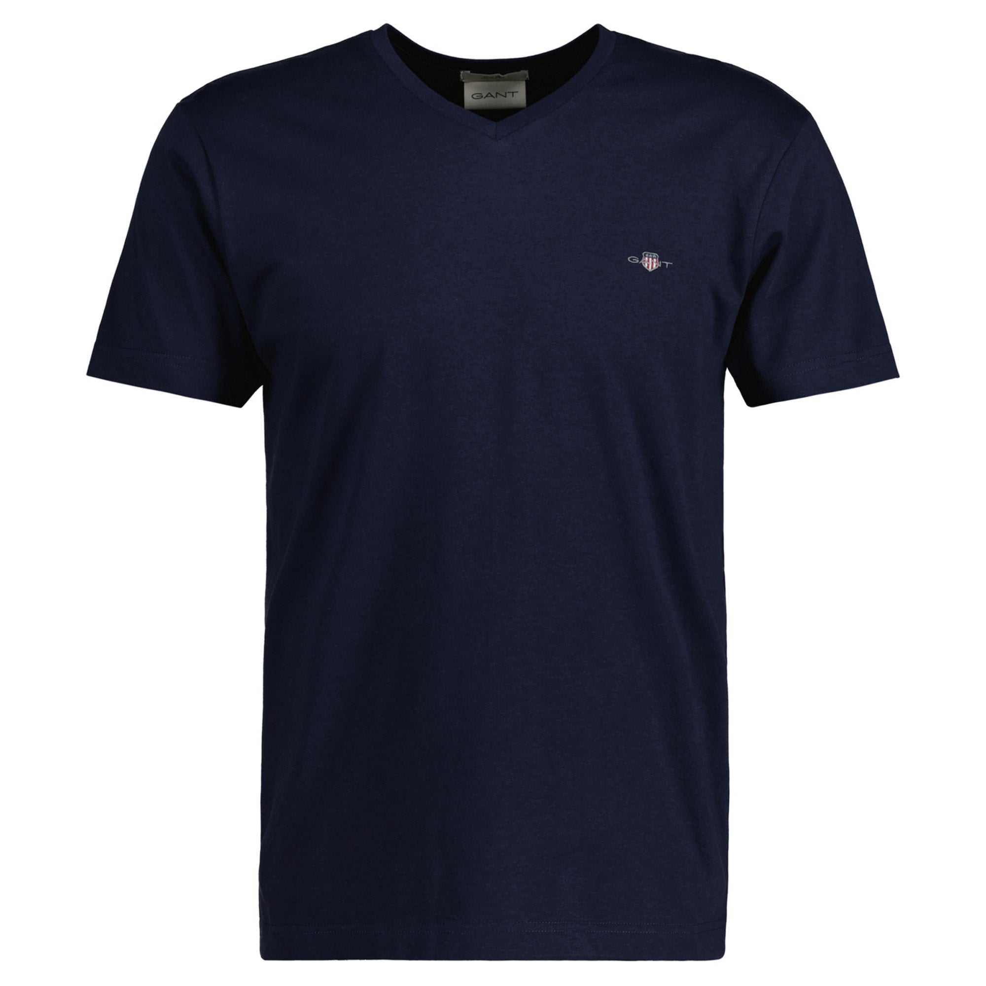 GANT Herren T-Shirt V-Neck, Slim Fit - SLIM SHIELD V-NECK T-SHIRT, Kurzarm, Cotton