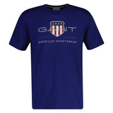 GANT Herren T-Shirt - REGULAR ARCHIVE SHIELD, Rundhals, kurzarm, Baumwolle, Print