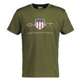 GANT Herren T-Shirt - REGULAR ARCHIVE SHIELD, Rundhals, kurzarm, Baumwolle, Print
