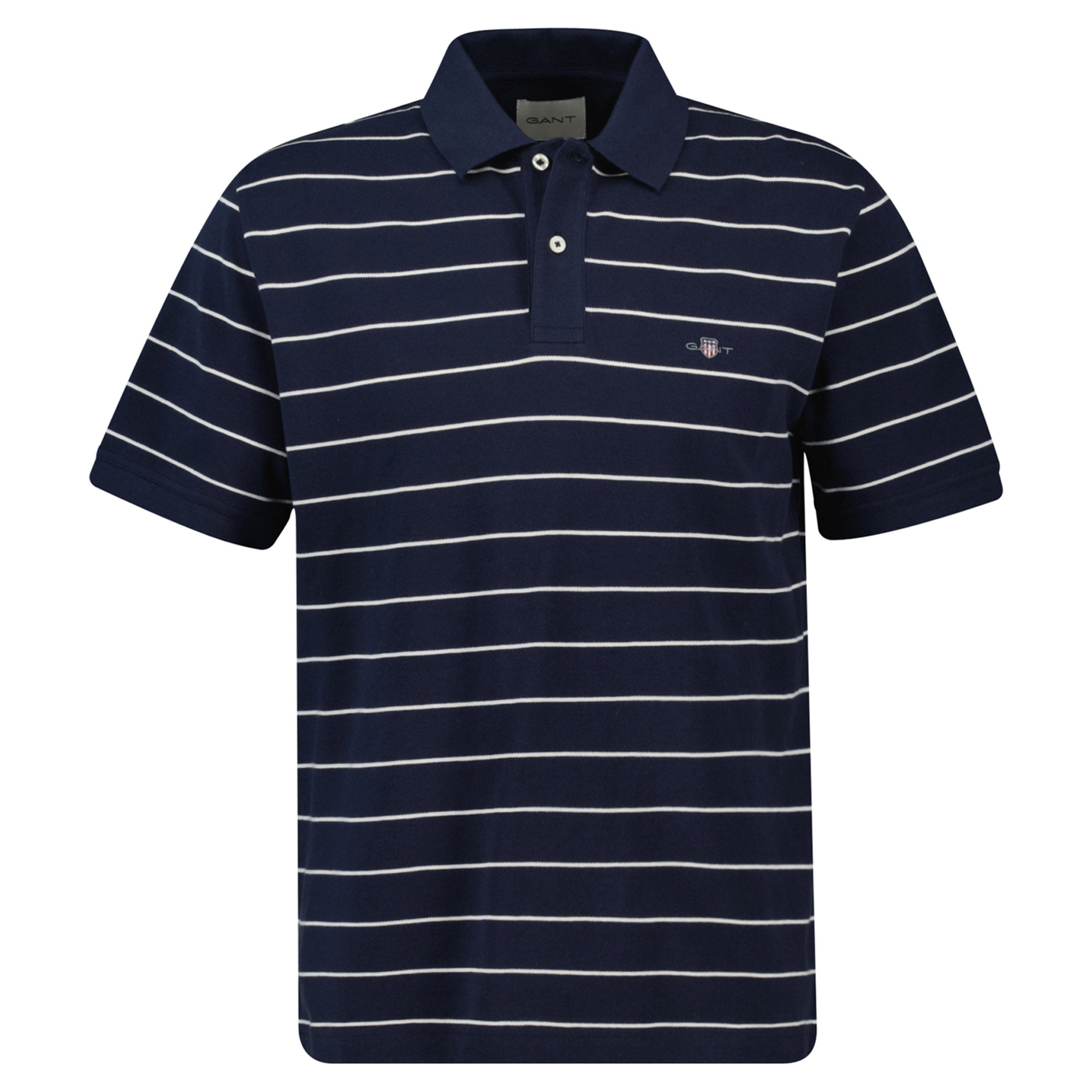 GANT Herren Poloshirt - STRIPED POLO, Kurzarm, Knopfleiste, Logo, gestreift