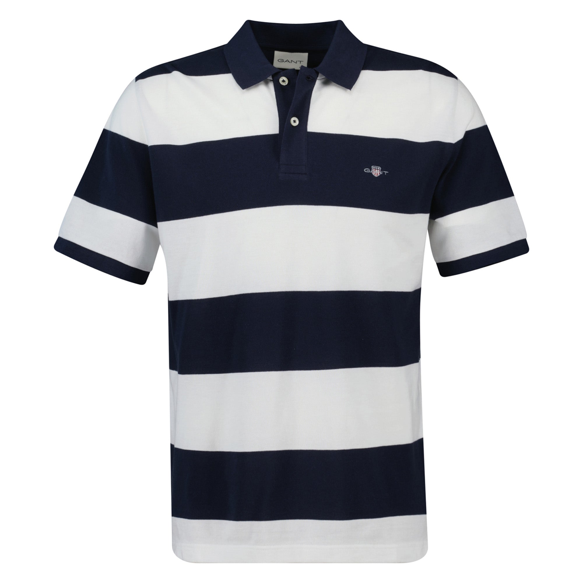 GANT Herren Poloshirt - BLOCK STRIPE POLO, Kurzarm, Knopfleiste, Logo, gestreift