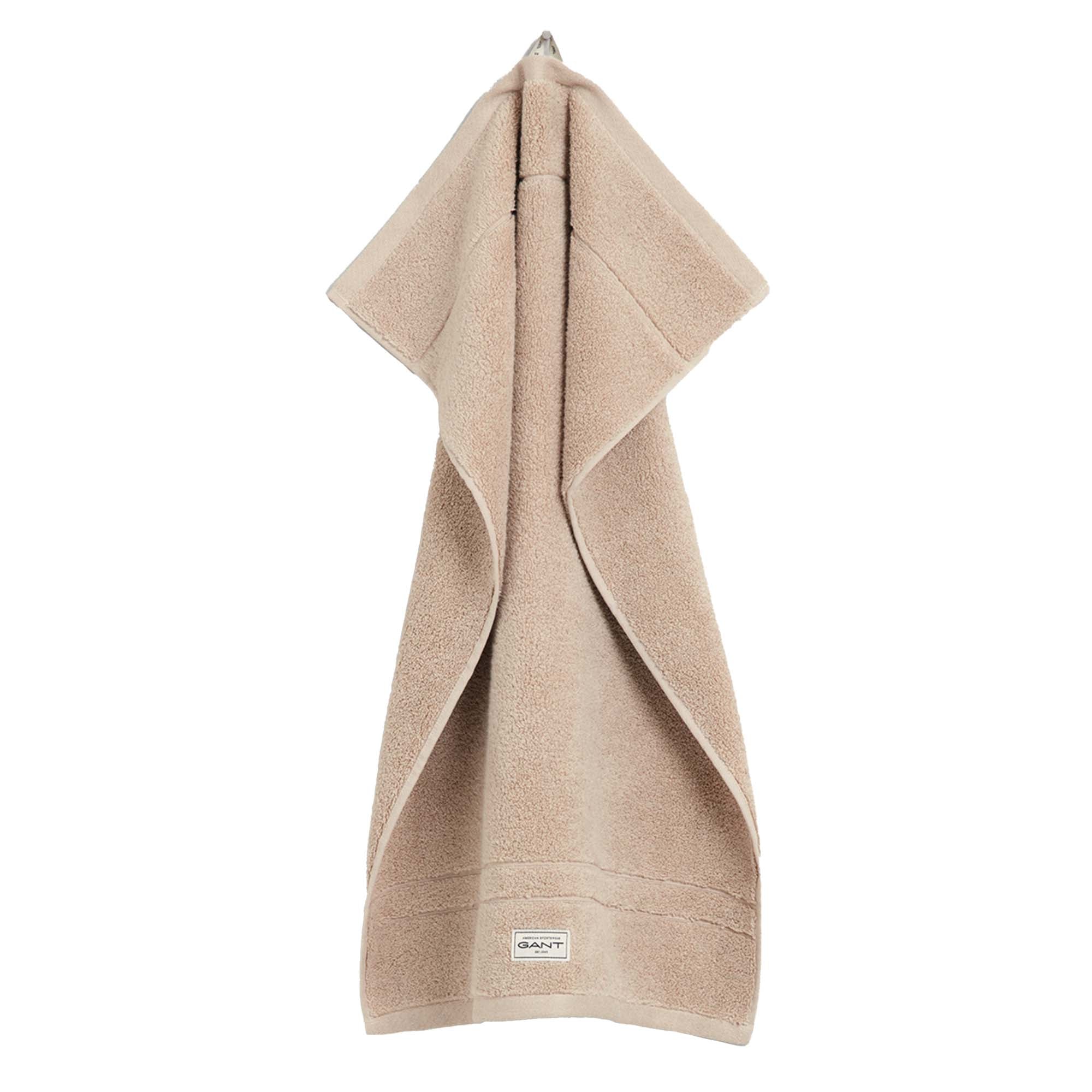 GANT Gästetuch - Premium Handtuch, Frottee, Bio-Baumwolle, Logo, uni