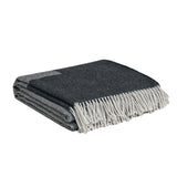 GANT Wohndecke - LOGO THROW, Jacquard-Logo, Fransen, Woll-Mix-Gewebe