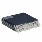 GANT Wohndecke - LOGO THROW, Jacquard-Logo, Fransen, Woll-Mix-Gewebe