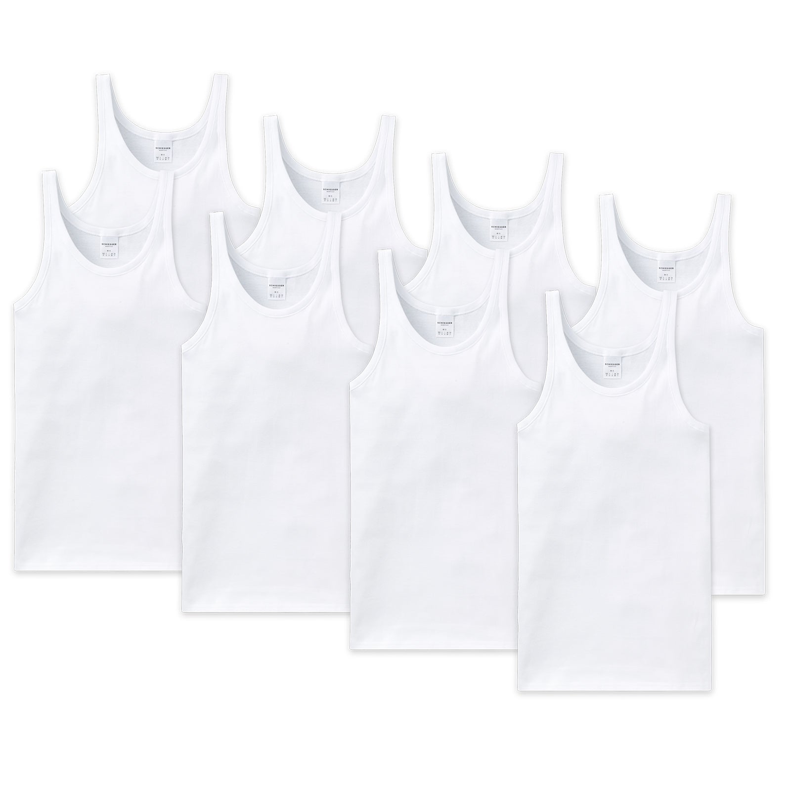 Undershirts by SCHIESSER in pack of 8, men, double rib or fine rib