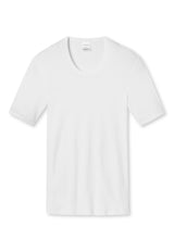 SCHIESSER Herren 1/2 Arm T-Shirt - Jacke, Unterhemd, Cotton Essentials, Feinripp