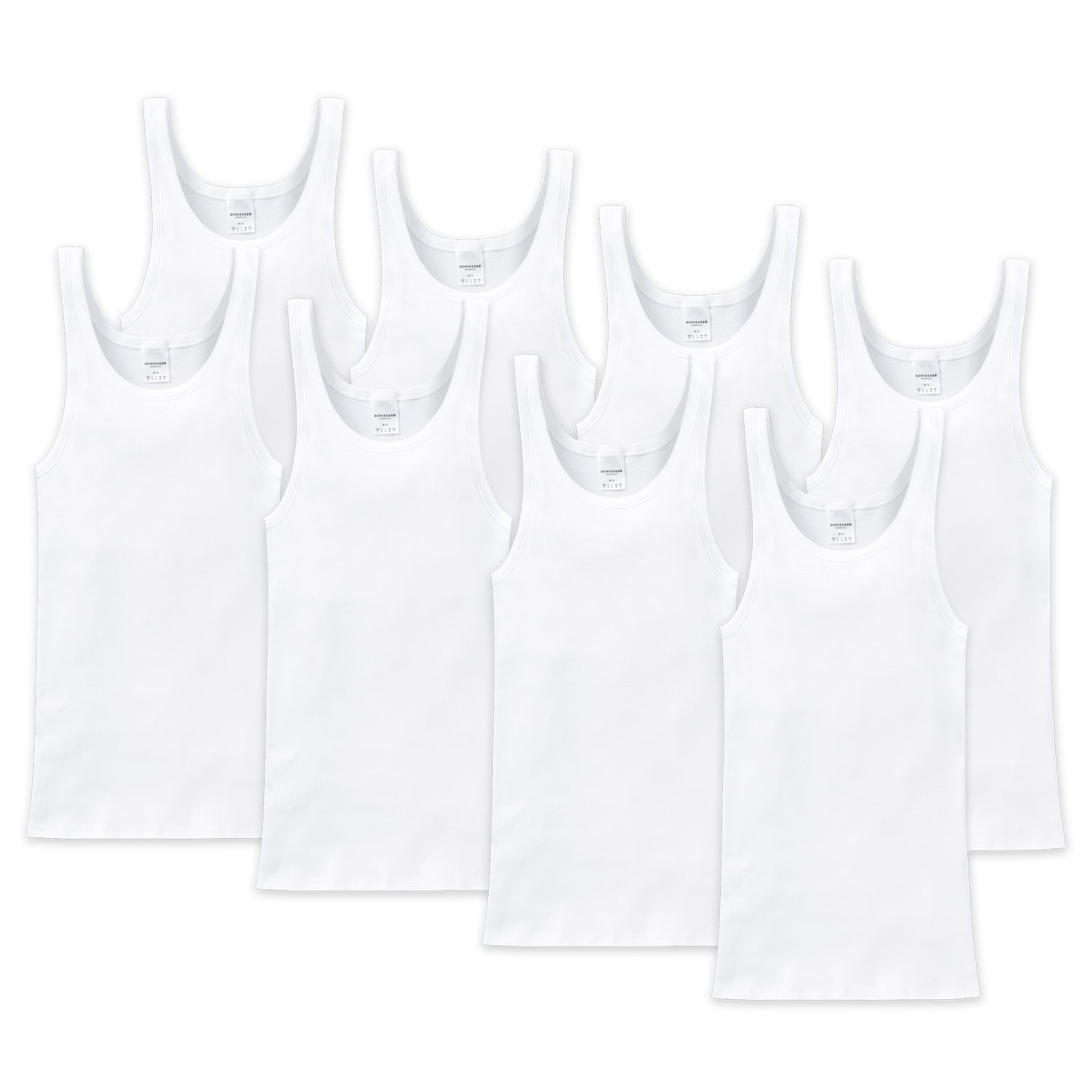 Undershirts by SCHIESSER in pack of 8, men, double rib or fine rib