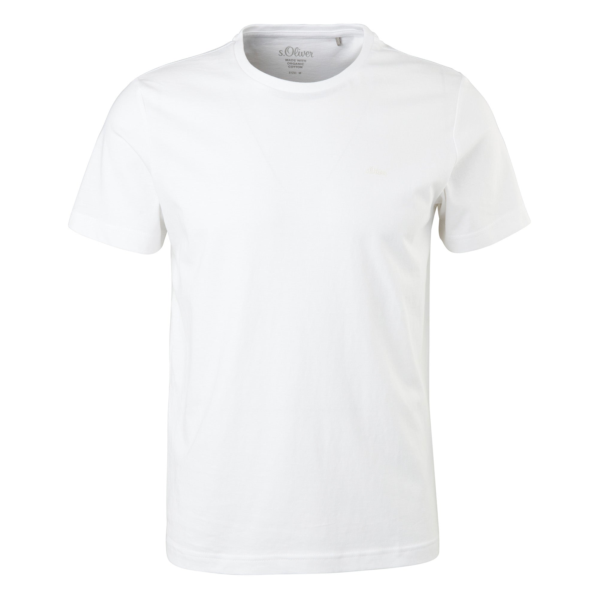 s.Oliver Men T-shirt – basic, round neck, cotton, plain colour