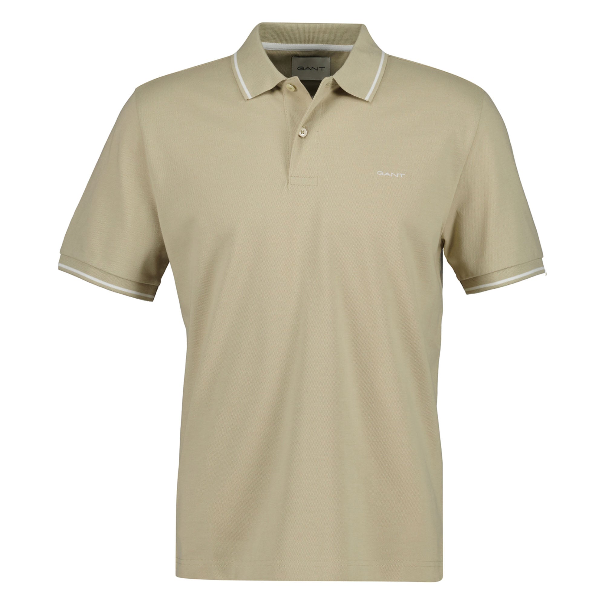 GANT Herren Poloshirt - TIPPING PIQUE RUGGER, Kurzarm, Knopfleiste, Logo, uni